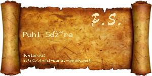 Puhl Sára névjegykártya