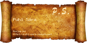 Puhl Sára névjegykártya