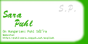 sara puhl business card